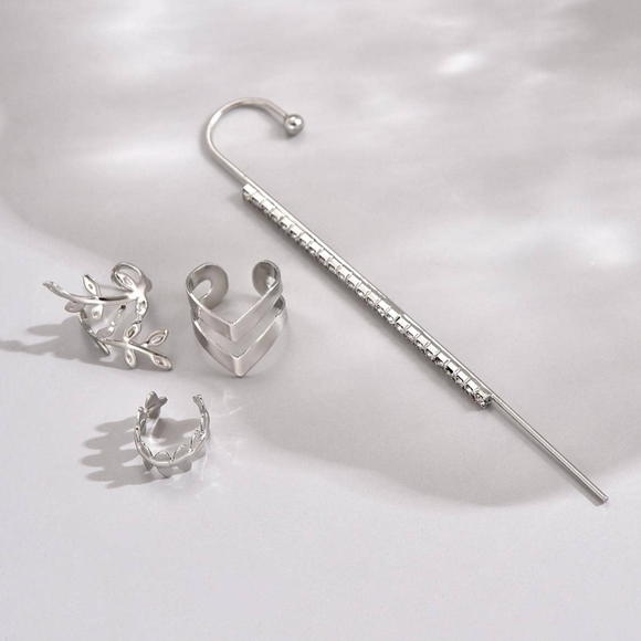 NEW‼️4pcs set Long Bar Zirconia Ear Clips - Picture 2 of 4